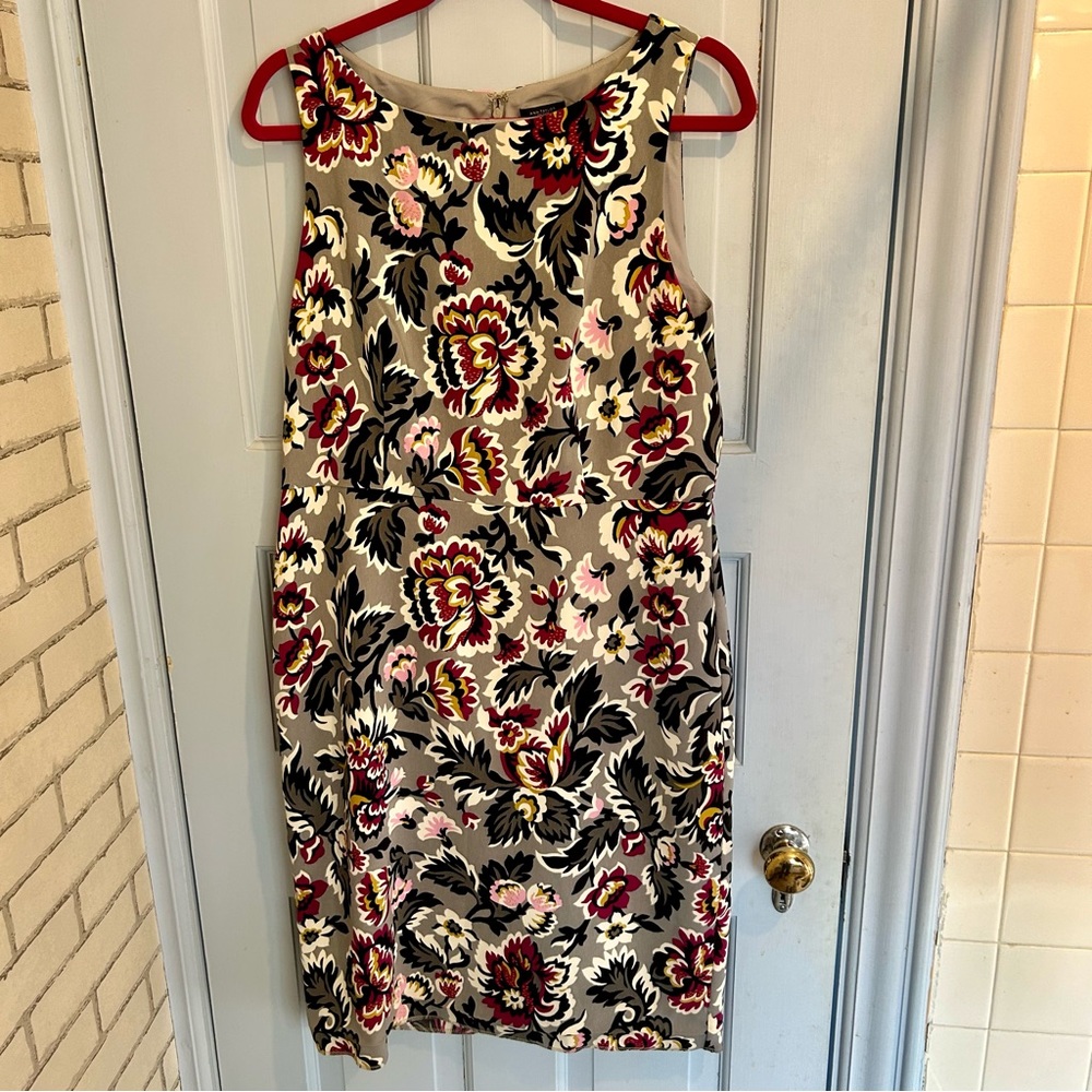 Ann Taylor Factory Sleeveless Floral Print Knee Length Sheath Dress Size 12
